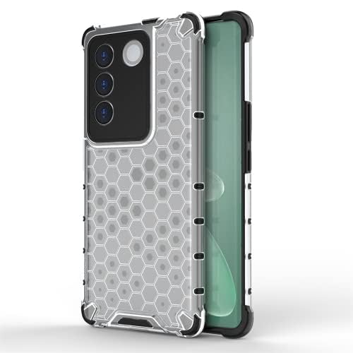 Image of Prime Retail Hard PC Back Case Cover for Vivo V27 5G Anti Slip Ultra Thin Shockproof Reinforced Corners (Polycarbonate|Transparent)