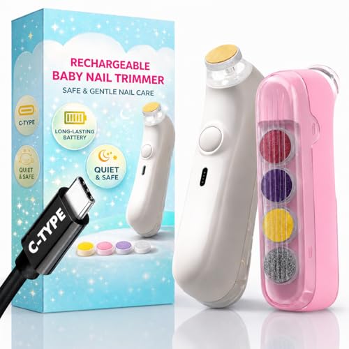 Image of Baby Nail Trimmer Electric, Safe Baby Nail File, Baby Nail Clippers with Light and 6 Grinding Pads for Newborn Infant Toddler or Adults Toes and Fingernails, Kids Nail Care, Polish and Trim