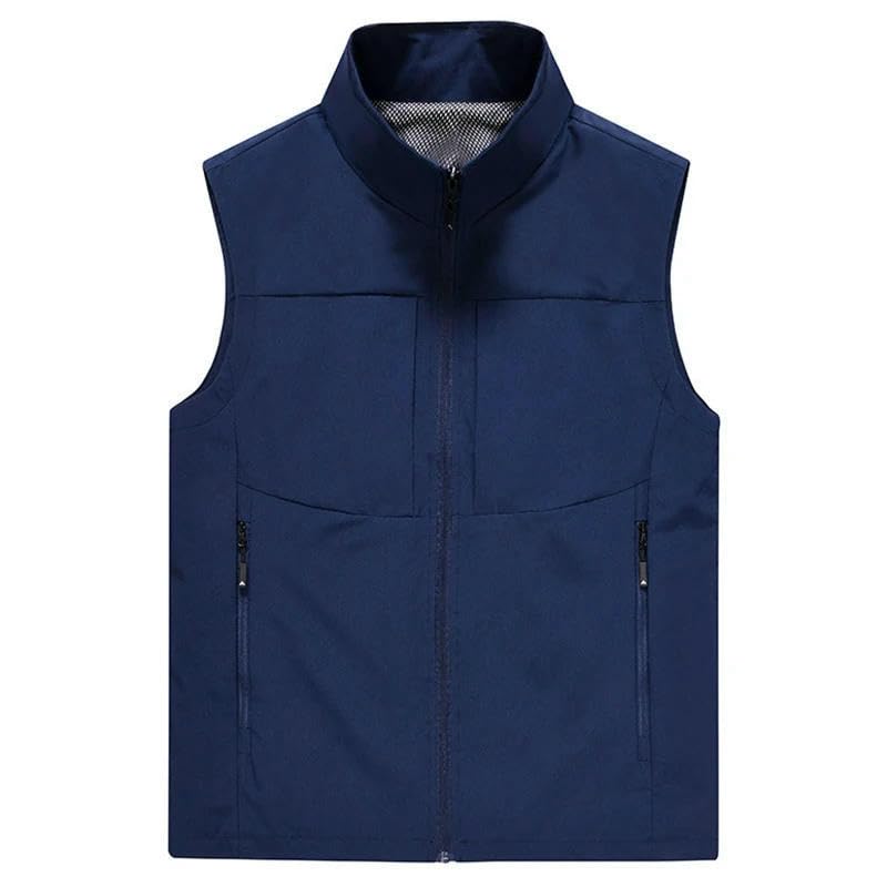 Chaleco ligero con cremallera para hombre cortavientos beige S 3