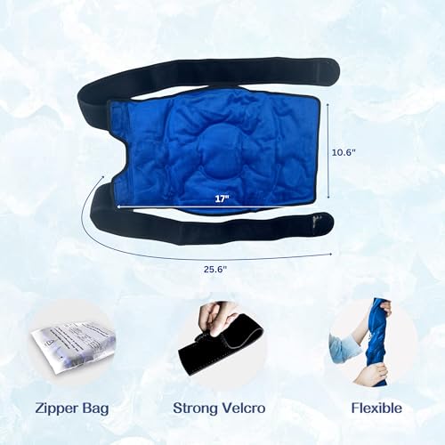 Image of Knee Ice Pack Wrap (XL) for Pain Relief, Reusable Hot and Cold Therapy Wrap for Swelling, Recovery, and Therapy for Arthritis, Meniscus Tear and ACL