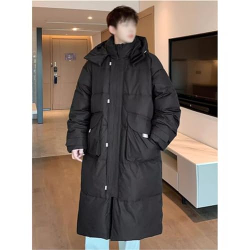 Thick Warm Korean Version Of Loose Lovers Coat Youth Hooded In The Long Down Jacket Male Winter3