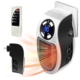 Top Heat Plug in Heater for Indoor Use - 350W Smart Space Electric Fan Heater Wall Outlet Electric Space Heater as Seen on TV with Adjustable Thermostat and Timer and Led Display for Office Dorm Room