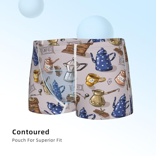 Boys' Cotton Boxer Brief Soft Underwear-Antique Vintage Teapot Coffee Grinder4