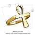 HZMAN Men's Women's Retro Ancient Egypt Ankh Cross Religious Pendant Stainless Steel Orb Ring (Gold, 11)
