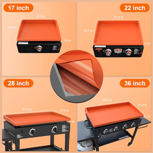 BANGIE-Griddle-Cover-Mat-for-Blackstone-28-Inch-Griddle-Accessories-Full-Wrap-Around-Protection-Silicone-Mat-for-Griddle-Food-Grade-Silicone-Grill-Mat-ORANGE