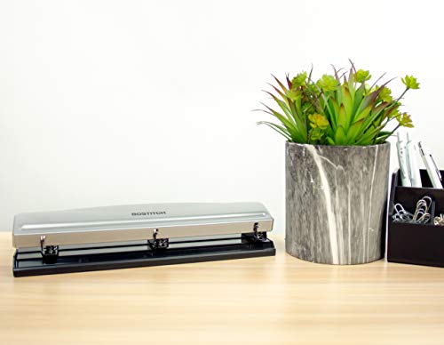 Bostitch Office 3 Hole Punch, 12 Sheet Capacity, All-Metal, Silver #TOP4