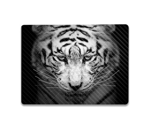 Image of MightySkins Carbon Fiber Skin Compatible with Microsoft Surface Laptop Go 3 (2023) Full Wrap Kit - Mono Tiger | Protective, Durable Textured Carbon Fiber Finish | Made in The USA