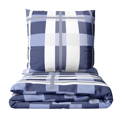 Leonado Vicenti Biber Bettwäsche Set 135x200 cm + 80x80 cm Gestreift...