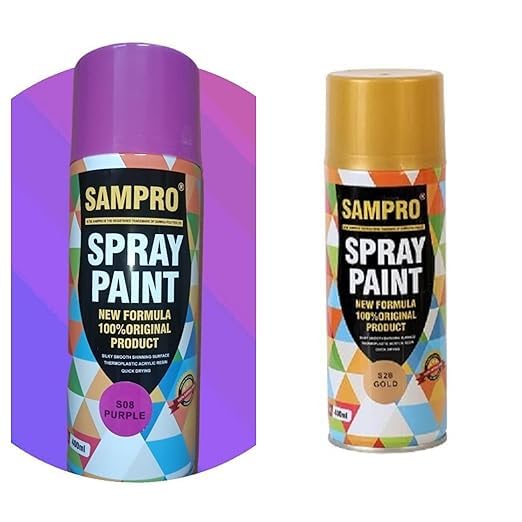 sashik Aerosol Multipurpose Purple Spray Paint And Gold Spray Paint