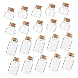Cabilock 20st Flasche Aus Korkglas Flaschen Mit Tüllen Mini-alkoholflaschen Ständer Für Getränkespender Wasserflasche Isolierflaschen Bügelverschlussflaschen Soda Klopfen Wein Transparent