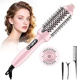 Cepillo Secador de Cabello, 4EN 1 Cepillo Giratorio Secador de Cabello，Con 10 Temperaturas Ajustables，Con Generador de...