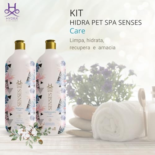 Hydra Pet Spa Senses Care Kit Shampoo e Condicionador para Pets, 1L cada, Pet Society
