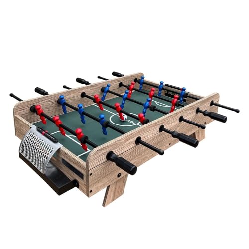 Pegasi Kickertisch Kinder und Erwachsene - Fussballtisch Mini XL Deluxe - Fußballtisch - 94x51x25cm - Kinder Tischfussball - Foosball Table - Braun
