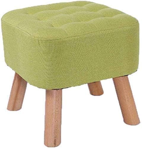 Repose-Pieds Ottoman en Tissu Marron Foncé, Tabouret en Bois Massif 40 cm