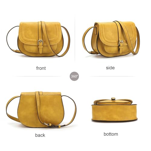 Image of AFKOMST Crossbody Bags for Women,Small Saddle Purse and Boho Cross Body Handbags,Vegan Leather