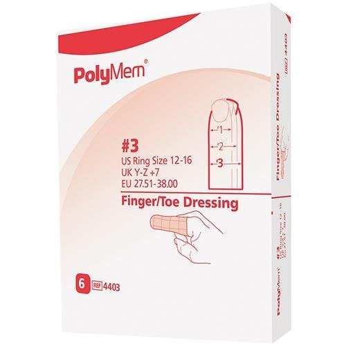 PolyMemFinger/Toe Dressing, Size 3