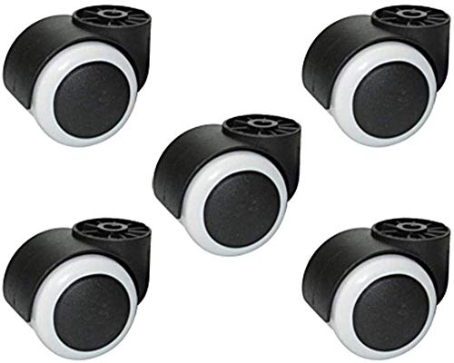 Paquete De 5 Ruedas Giratorias, Ruedas Para Muebles Sin Vástago M8, Ruedas Para Sillas De Oficina, 2 Pulgadas / 50 Mm, Capacidad De Carga 125 Kg, Fácil De Instalar