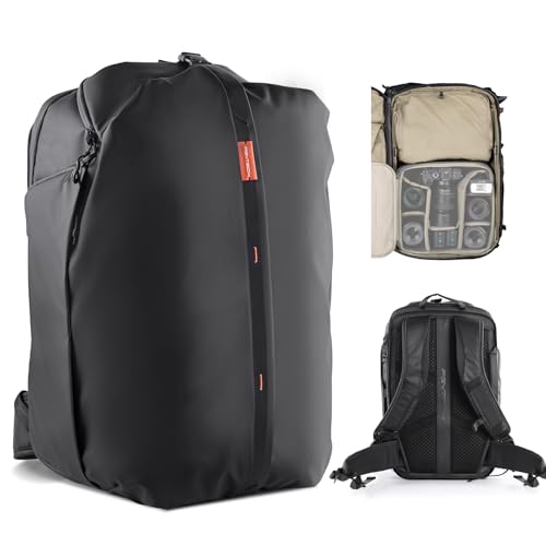 Multifunctional Camera Bag for Traveler and Photographer, Hiking Backpack for Canon/Nikon/Sony and DJI Drones, Waterproof Insert for Laptop Up to 16 Inch, Black - PGYTECH OneMo Travel Backpack 35L