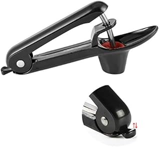 Cherry Pitter or Stoner, Olive Pitter Remover, Cherry Core or Seed Remover with Good Grips Handle & Food Grade Silicone Cup (Black)