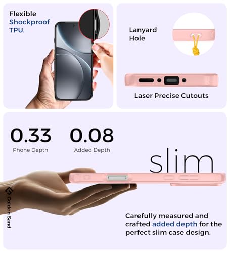 Image of Golden Sand Rugged Frosted Series Back Cover for Oppo Find X9 Pro 5G | Slim Matte Hybrid TPU + PC Shockproof Bumper Case with Drop Protection, Anti-Slip Grip & Raised Camera Guard (Rose Mist)