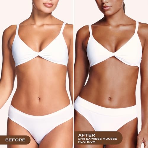 Loving Tan Platinum 2HR Express Self Tanning Mousse, Darkest Shade Yet -Streak Free, Professional Quality Sunless Tanner -5+ Applications per Bottle, Naturally Derived DHA, 4 Fl Oz -Packaging May Vary - Thumbnail 3