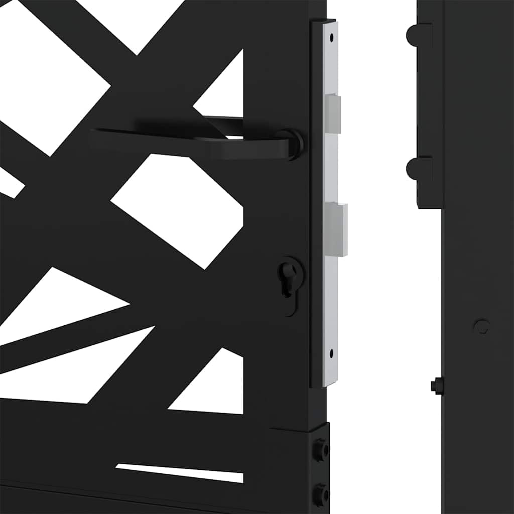 vidaXL Cancello Giardino Nero 100x100 cm in Acciaio Design Leggero, cancello della Recinzione, cancello Esterno, cancello del Metallo