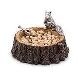 Arthur Court Standing Squirrel Nut Bowl - Aluminum & Resin Decorative Dish for Snacks - 7 Inch Diameter