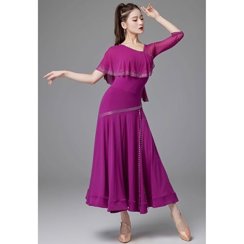 Ballroom Competition Dance Skirt Waltz Dance Dresses with Rhinestones Smooth Flamenco Salsa Performance Suit3