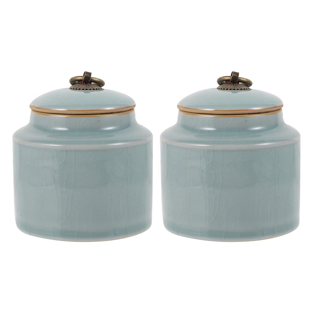TOYANDONA Barattoli di Ceramica Coperchio Ermetico per Alimenti 2 Pezzi e Design a Tenuta D'aria, Grande Capacità per Conservare Caffè e Sciroppo in Ufficio o Cucina