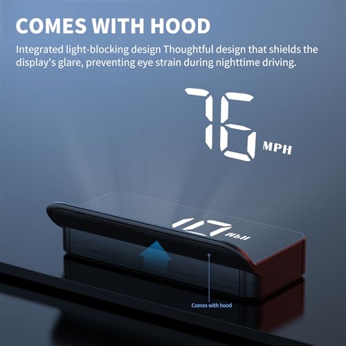Image of M3 Smart OBD2 Heads Up Display for Cars Shows Real Time Speed, Coolant Temp, Battery Voltage Distance Programmable Warnings for Overheat, Low Voltage, Fatigue Trouble Codes Wait.