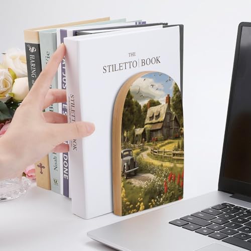 Sujetalibros antideslizante de madera para evitar caídas de libros 7