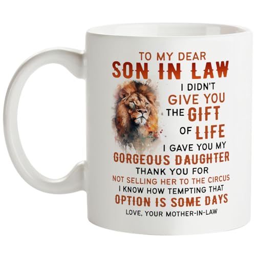 Fatbaby To My Son-in-law Coffee Mug Gifts from Mother-in-law, Birthday Christmas Father’s Day Gifts for Son In Law from Mother In Law Tea Cup 11oz