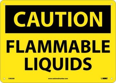 Panneau OSHA aluminium évite les accidents de liquides inflammables jaune noir