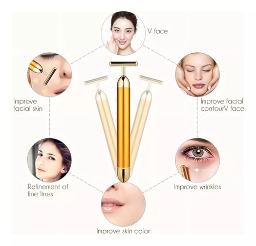 Massageador Elétrico Vibrador Rosto Harmonização Facial Efeito Lifting Anti Rugas e Idade Prevenção