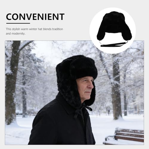 Bonnet d'hiver coupe-vent isolant thermique noir pour activités extérieures