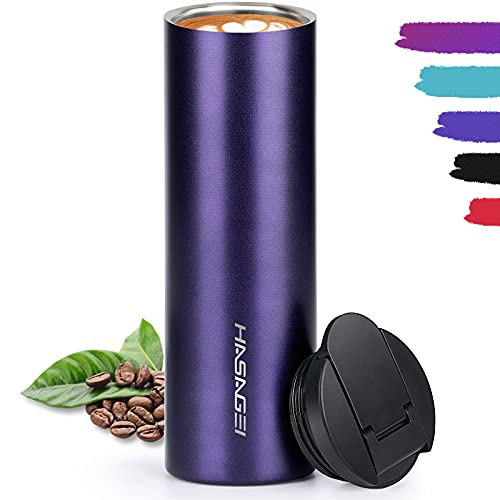 HASAGEI Travel Mug, Insulated Coffee Mug for Hot and Cold Drinks, Reusable Coffee Cup with Leakproof Lid Vacuum Stainless Steel Bottle for Coffee and Tea ((Nevy Blue 500ML)
