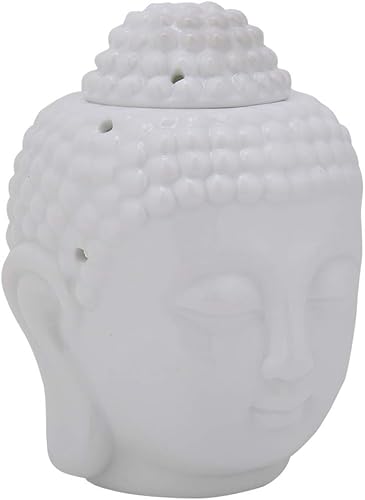 Miniatura 8 de Incensario de aceite esencial de cabezas de Buda de cerámica, cera de aromaterapia, quemadores de aceite, candelitas, candelabros, adorno de Buda