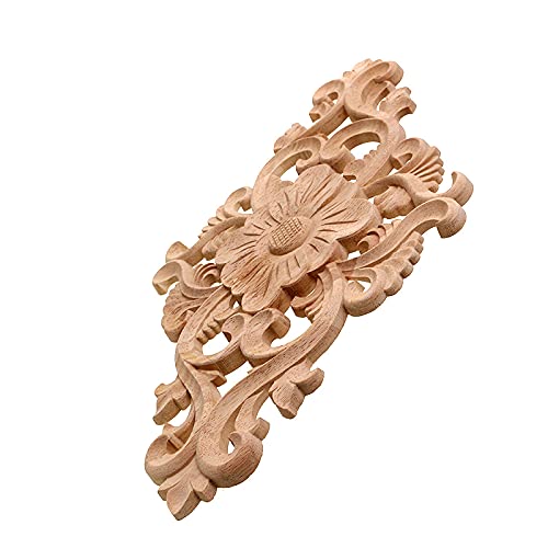 Sculpture en bois décalcomanie fleurie, décor d'angle pour meuble et mur - 2