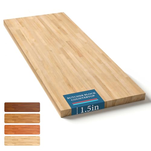 Butcher Block Countertop Table Top - Unfinished Solid Wood C...
