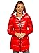 Produktbild BOLF Damen Winterjacke Parka Wintermantel Lange Daunenjacke Steppjacke mit Kunstfell Kapuze Puffermantel Sportjacke Warm Gefüttert Freizeit Outdoor Casual Style B9545 Rot XL [D4D]