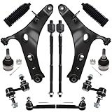 AUQDD 12Pcs Front End Suspension Kit Fit For 2014-2018 Su-baru Forester, 2 Lower Control Arm 2 Ball Joint 2 Sway Bar Link 4 Outer & Inner Tie Rod End (# K622856 K622857 K750084 EV800982 ES3712 K9513)