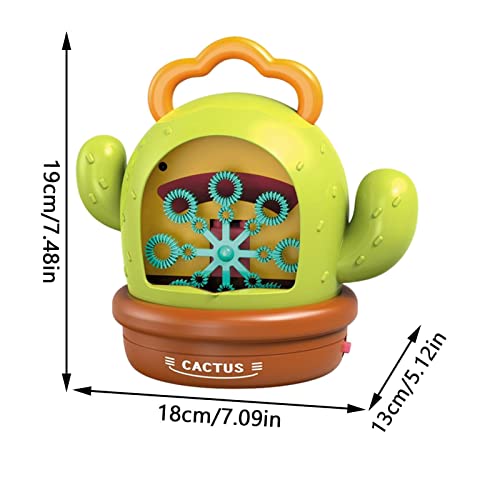 Criador de bolhas | Soprador de bolhas recarregável em forma de cacto | Máquina de bolhas com luzes
