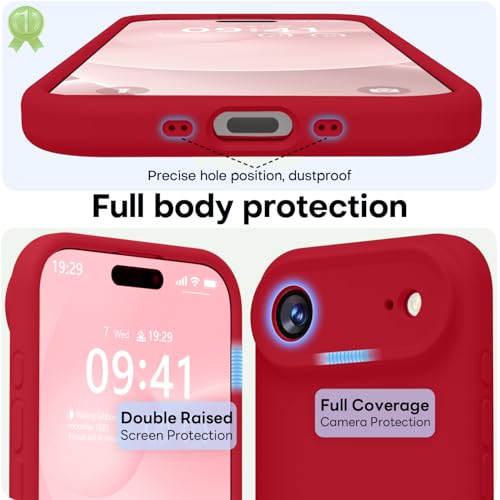 Image of LOVE 3000 Designed for iPhone Air Case, Premium Silicone [Compatible with Magsafe][Soft Anti-Scratch Microfiber Lining] Shockproof Protective Phone Case for Men Women 6.5 inch, Red
