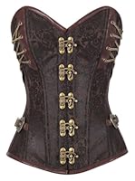 KUOSE Damen Vollbrust Faux Leder Steampunk Corsage Korsett Übergrößen S-6XL