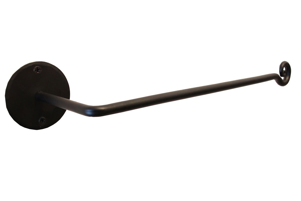 Stur-De Blacksmith Handmade Wall Mount Wrought Iron Rustic Black Metal Paper Towel Holder for Kitchen (Black)