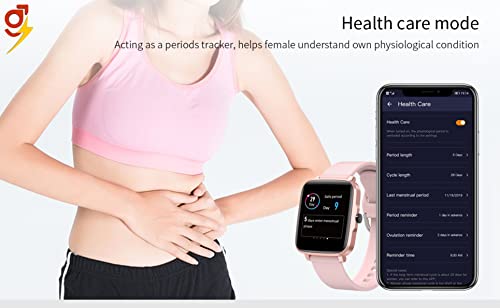 Image of 'Smart Fit' Big 1.54 inch Full Touch Screen Smart Watch , Body Tempreture,Dynamic HR+BP Monitoring,Multiple Sports Modes, Female Health Tracker with Extra Band