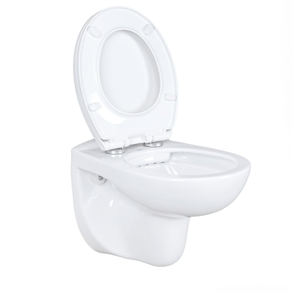 Belvit Hänge WC Komplettset Weiß Spülrandlos | Basic Vorwandelement, Toilettendeckel mit Absenkautomatik, Betätigungsplatte, Schallschutz