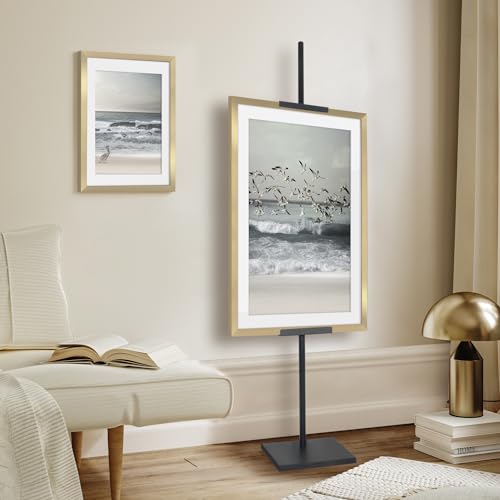 Americanflat Adjustable Tabletop Easel Stand for Picture Frames up to 50" - Ideal Picture Frame Stand to Display Art, Signs, or Photos - Use Easel Stands for Home or Events - Black