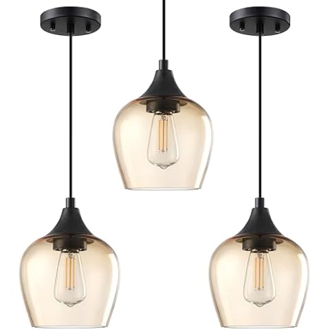Dolaimy House 5.8" Amber Glass Pendant Light Cover