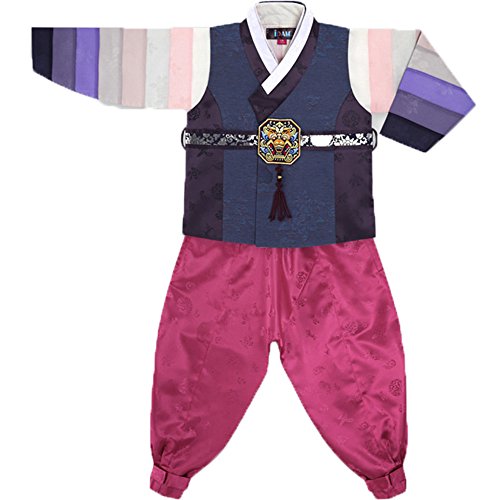 Hanbok – Vestido tradicional de Corea para fiesta de cumpleaños o Año Nuevo multicolor 95 cm/3.12′ (Edad 2-3)